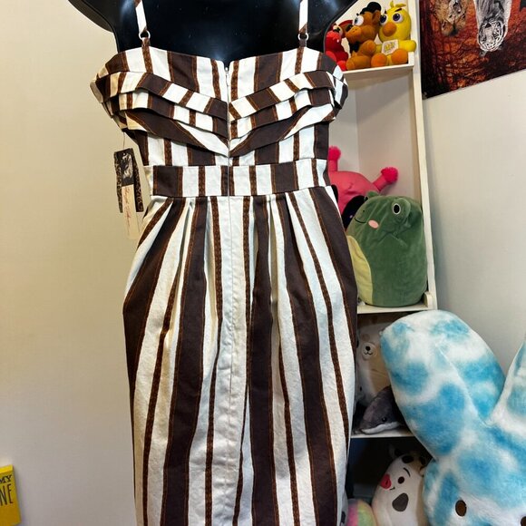 Marilyn Monroe Striped Sleeveless Knee Length Fit & Flare Dress Women’s L NWT - Picture 2 of 8